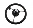 Рулевое колесо LIPARI обод черный, спицы серебряные д. 280 мм со спинером Volanti Luisi